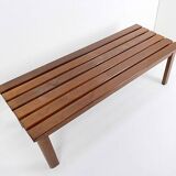 Vintage Wood Slatted Bench - 1960s