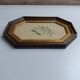 Old octagonal frame lithograph flower plant