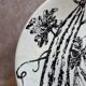Flat plate Gien France vegetable garden decoration black and white courgettes