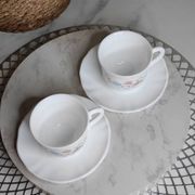 Tasses vintage verre blanc