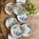 Set of 8 vintage flat ironstone plates - Mismatched -