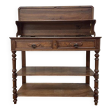Console époque Napoléon III en noyer et marbre blanc