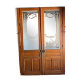Pair of engraved glass doors