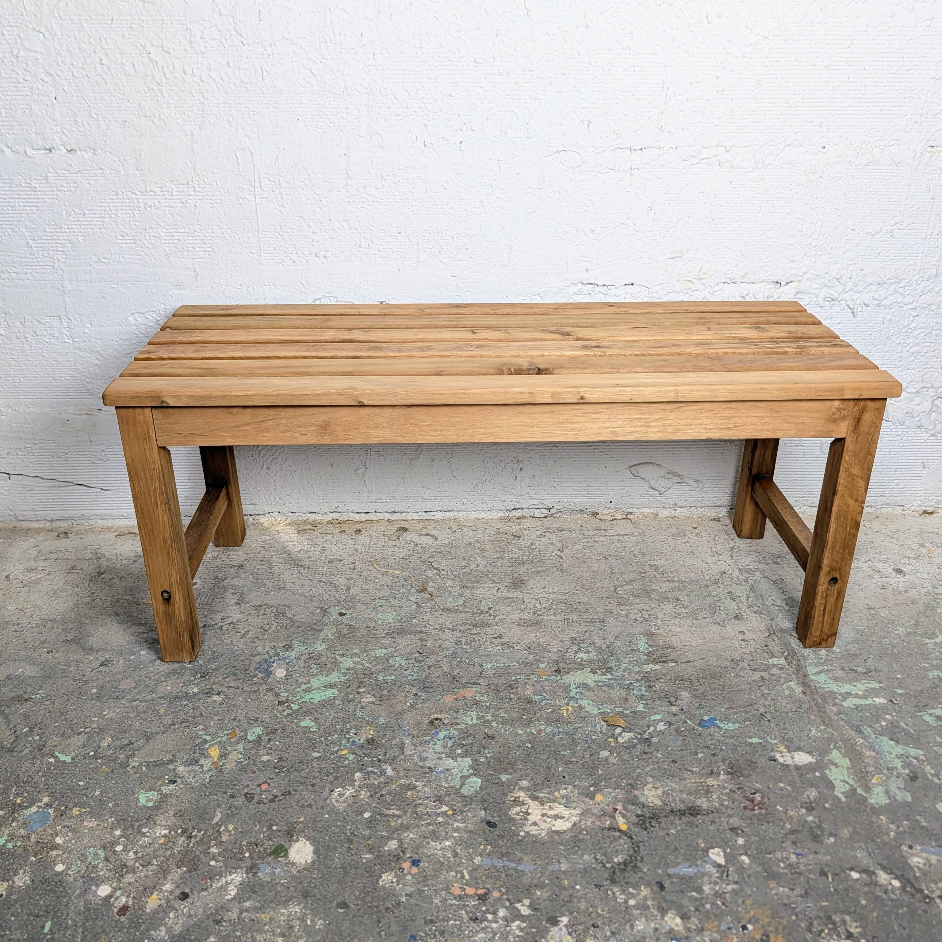 Slatted wooden bench
