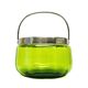 Sugar bowl, Art Nouveau, green glass, silver-plated brass, Sweden, early 20th century