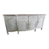 Buffet en merisier style provençal rénové en blanc vieilli