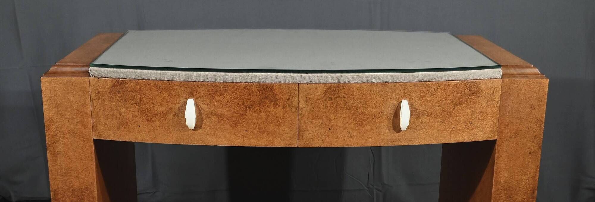 Small Amboyna Burl Desk, Speich Frères, Art Deco – 1930