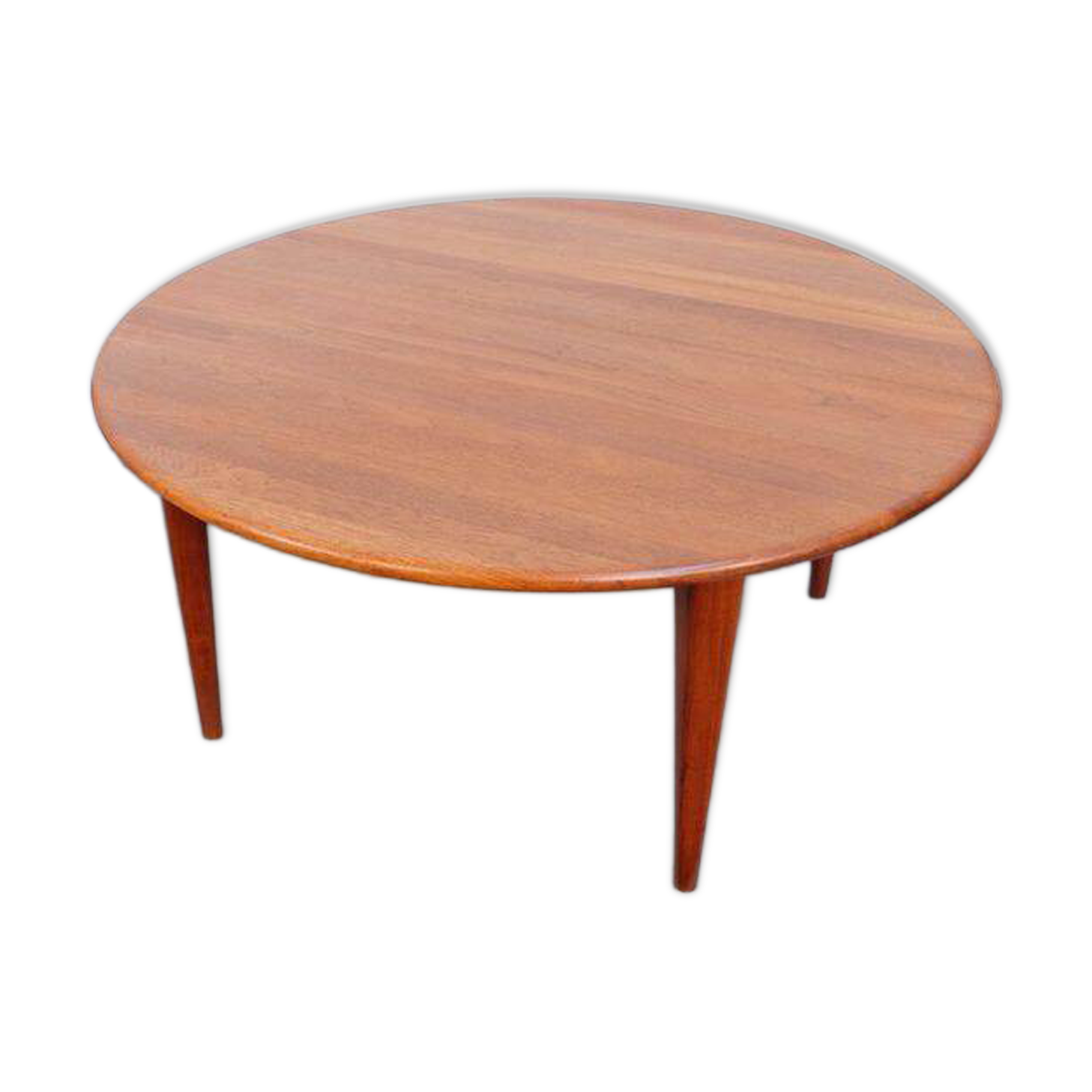 Table basse vintage Wikkelso en teck, années 60-70.