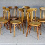Set of 8 Fischel bentwood Bistrot chairs circa 1930