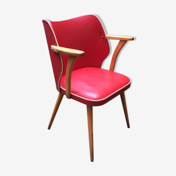 Vintage chair in red skai 50s