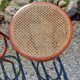 3 wooden bar stools with caning