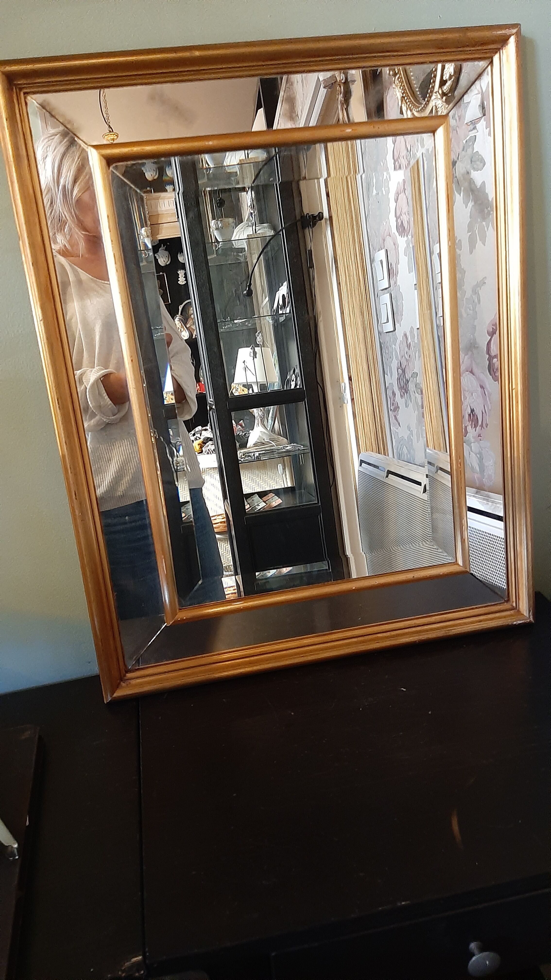 Golden wood parecloses mirror 46x57cm