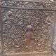 Indian throne chair in carved red wood - Buddhist / Hindu.