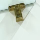 Rare Large Peter Ghyczy Brass and Glass Wall-Mounted Shelving Unit 1970s