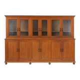 Impressive 12 doors monastery or display cabinet in pine, Belgium, 1890