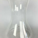 Blown glass carafe with silver frame and cap