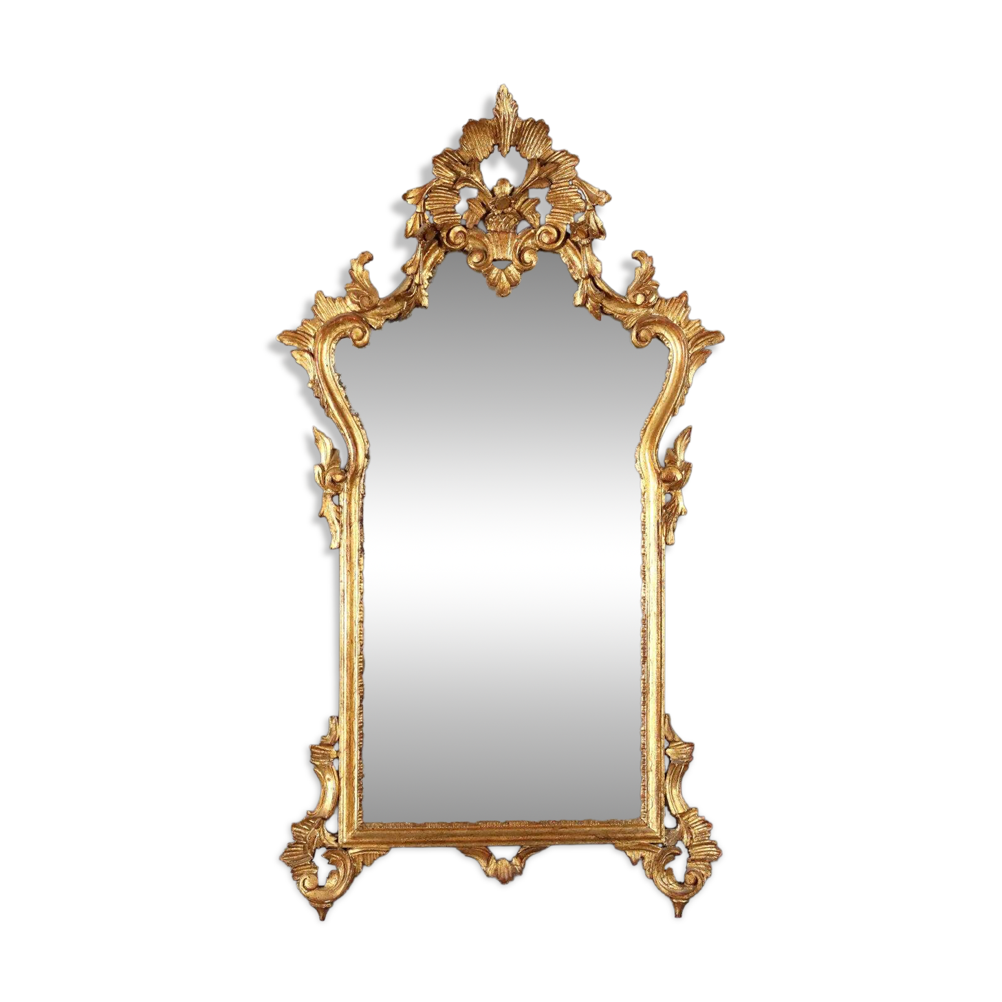 Antique baroque-style wooden mirror Italy 20th century