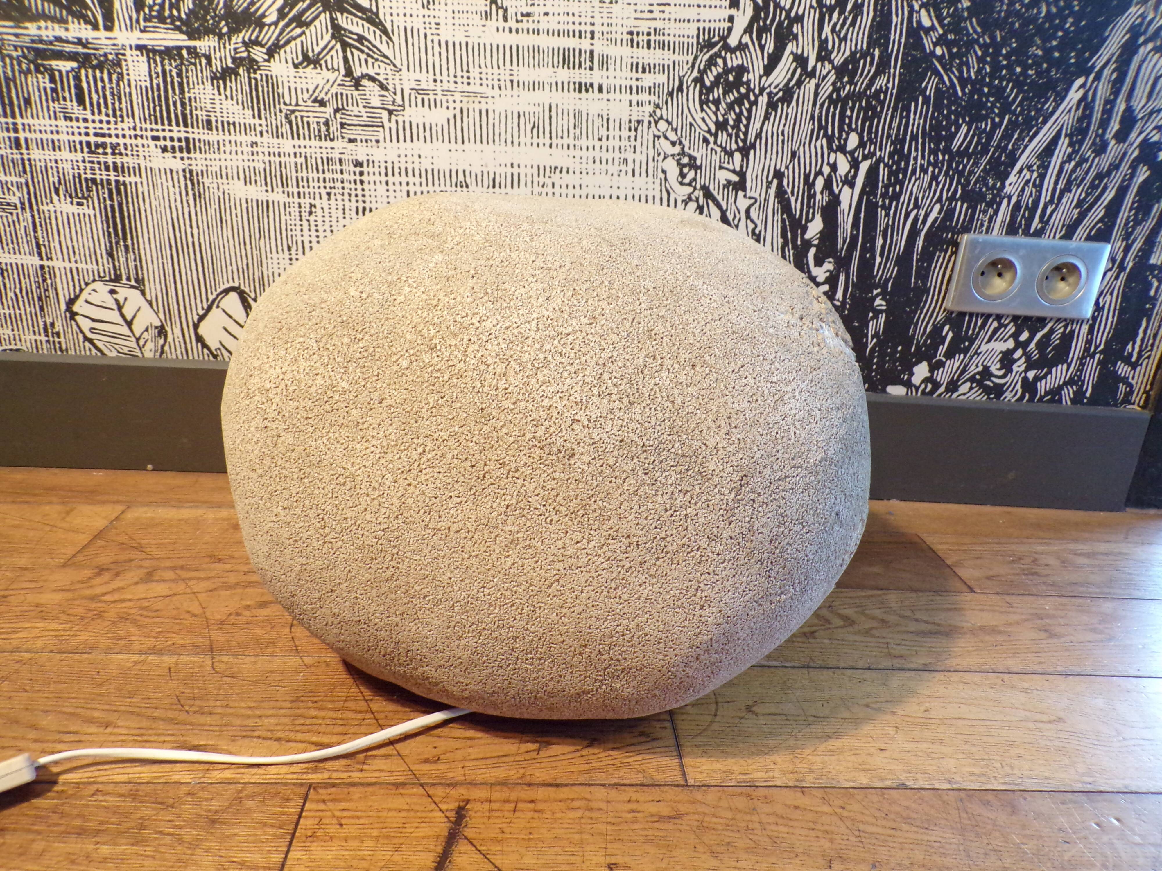 XL stone lamp Dora by André Cazenave damaged