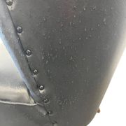 Fauteuil cocktail vintage en similicuir noir / siège unique
