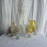 Lot de 5 verres vintage à motif de fruits