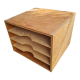 Boite en bois pour rangement casier pour vinyles 33 t vintage