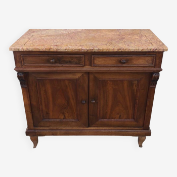 Petit buffet enfilade ancien avec plateau marbre