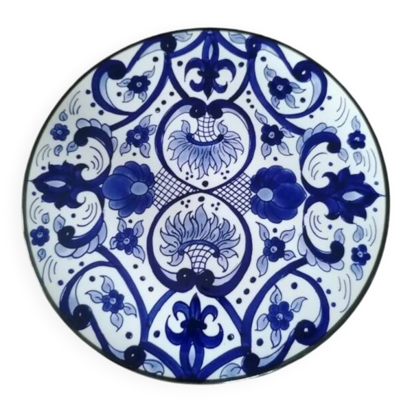 Plat e porcelaine bleue d'ibiza - Décors Baroque