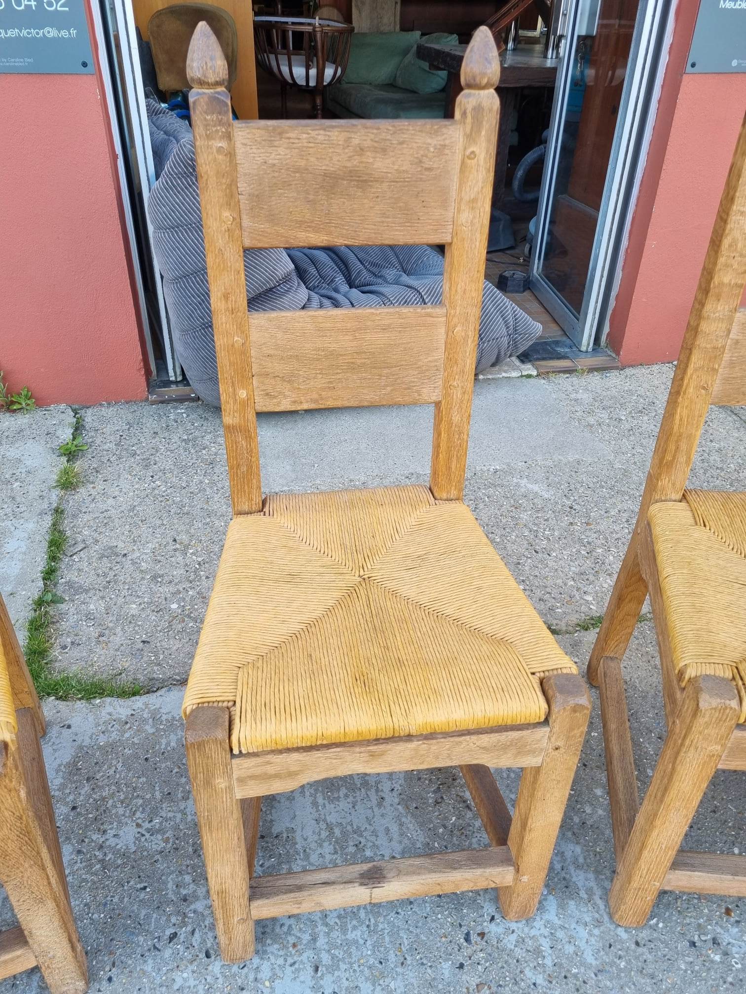 suite of 6 brutalist chairs