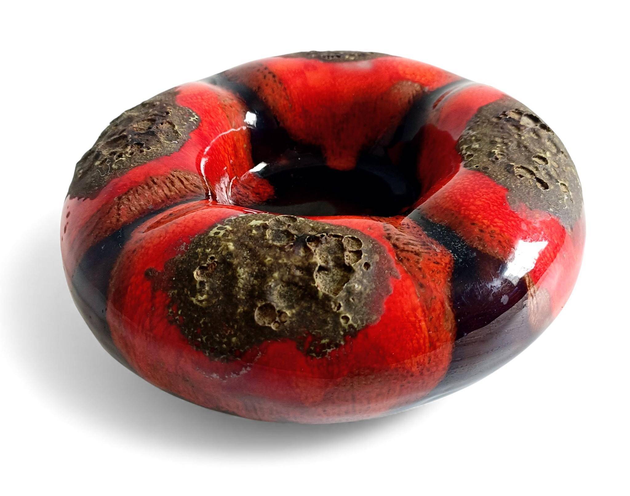 Sculptural Vallauris Ceramic Vide-Poche, Fat Lava Glaze, France, 1950s