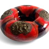 Sculptural Vallauris Ceramic Vide-Poche, Fat Lava Glaze, France, 1950s