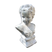 Stone bust of a young girl