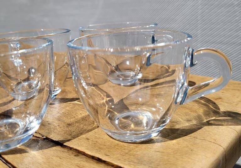 Quintet transparent glass coffee cups