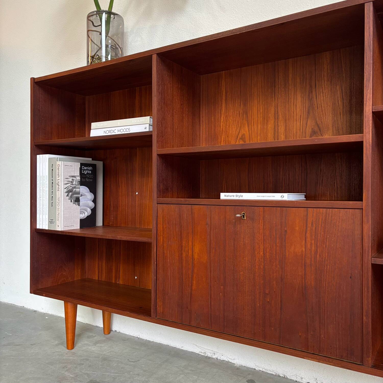 Big vintage Danish bookcase teak