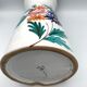 Vintage ceramic vase signed with polychrome flower decoration 25 cm