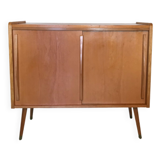 Vintage storage cabinet sliding doors and compass legs