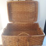 Vintage rattan suitcase