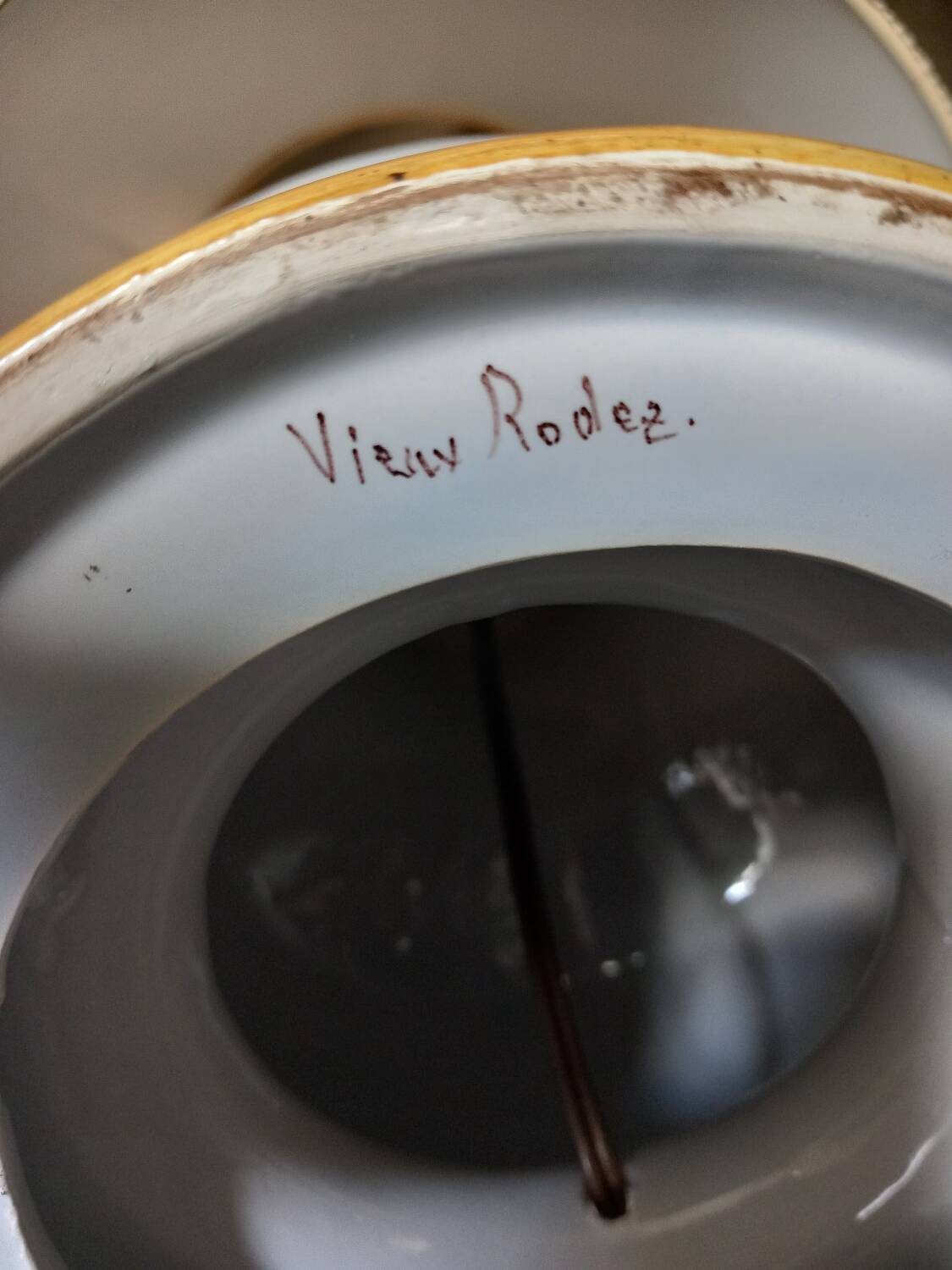 Lampe ancienne en faïence d'art de Rodez