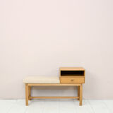 Oak 'gossip chair' bench