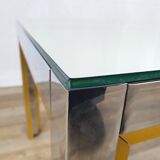 Table basse de Renato Zevi avec plateau en miroir, années 70