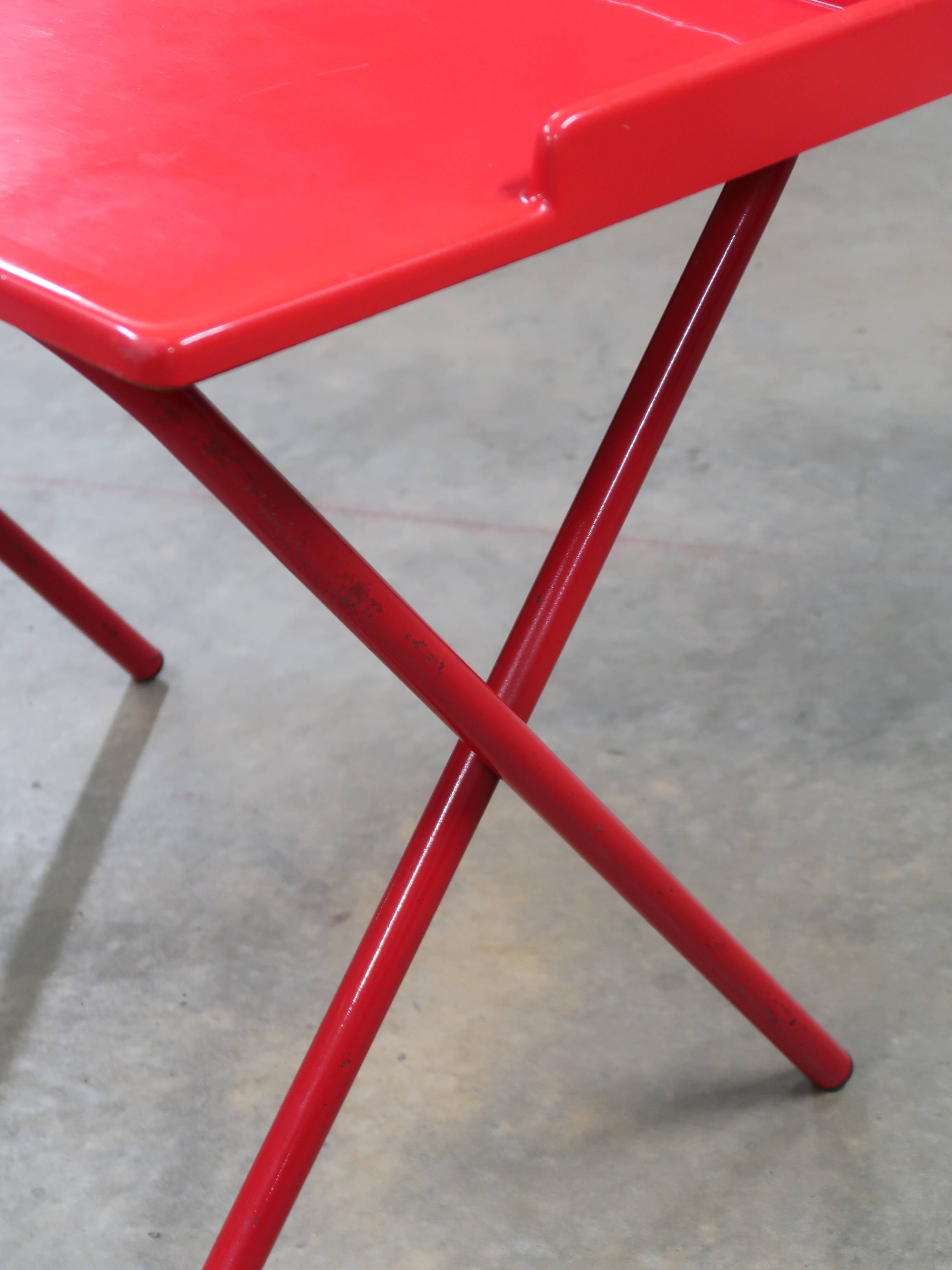 Vintage 80s red fiberglass desk
