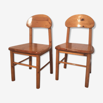 Paire de chaises vintage en pin par Rainer Daumiller, 1970