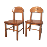 Paire de chaises vintage en pin par Rainer Daumiller, 1970