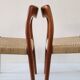 Danish dining chairs in wood and paper cord