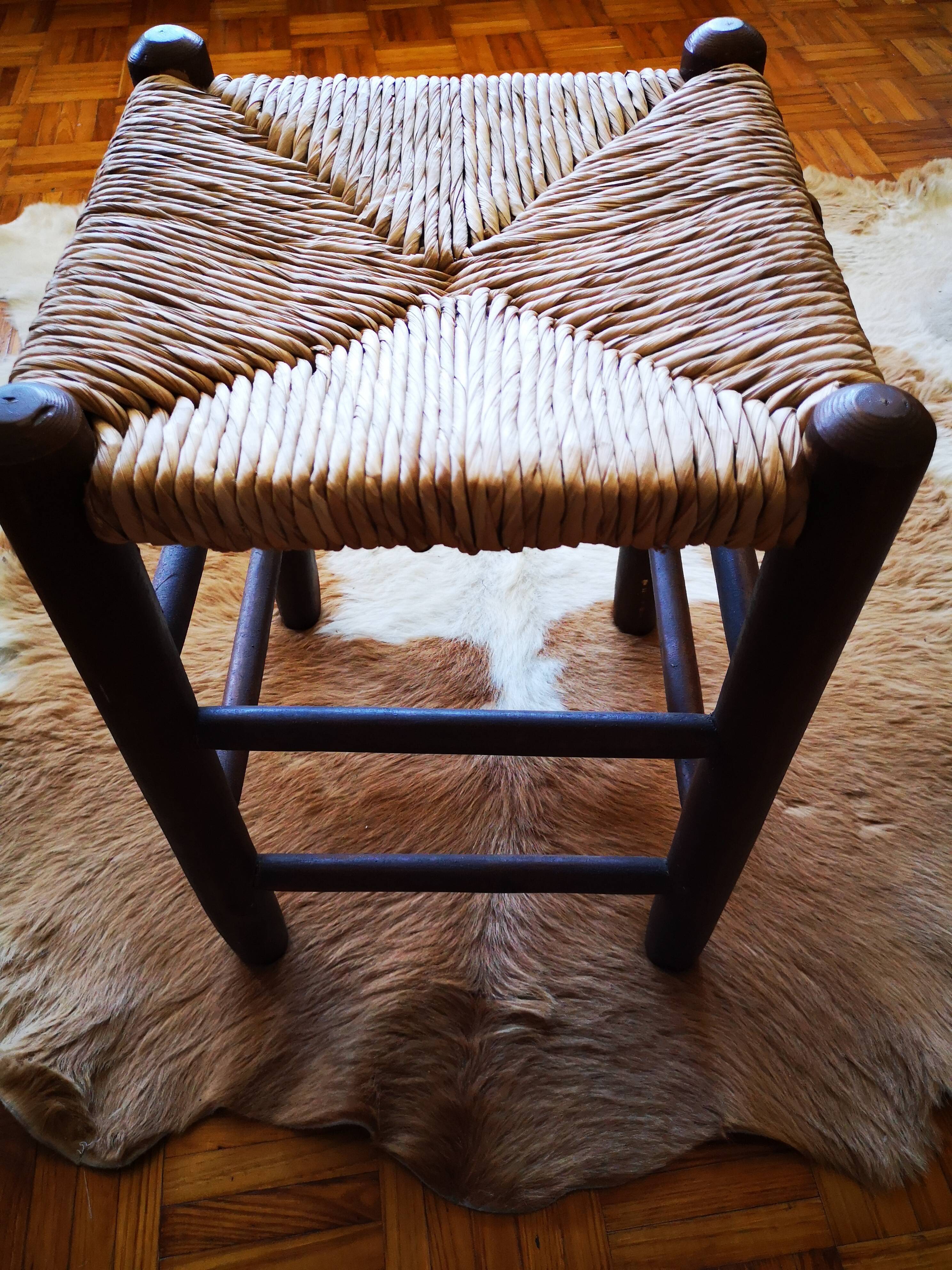 Stool paillé years 50.