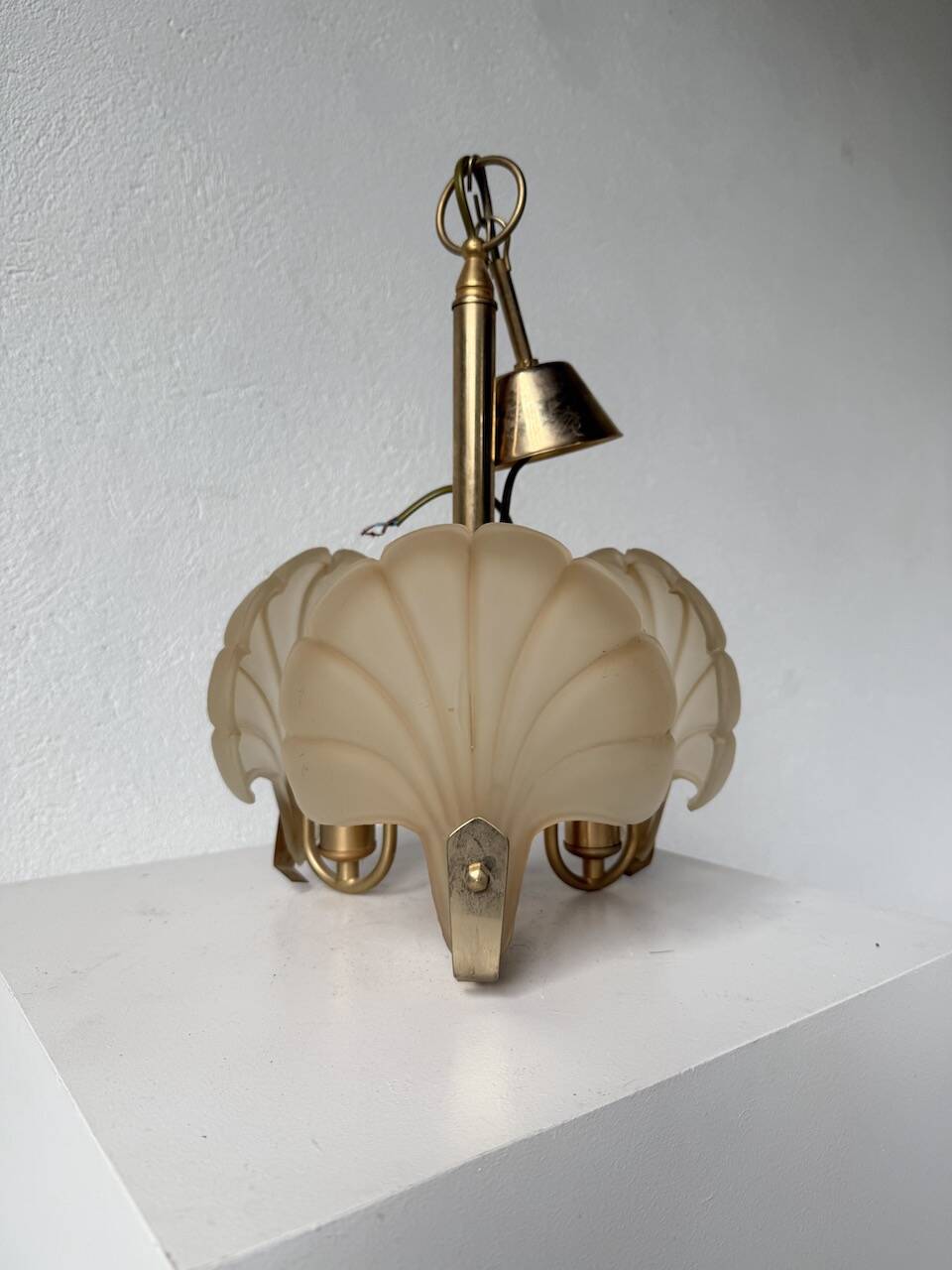 Shell and brass chandelier from the 70s
