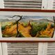 Old painting jean laville st germain roussillon + wooden frame