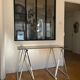 Smoked glass and chrome metal desk by Milo Baughman for Rochebobois