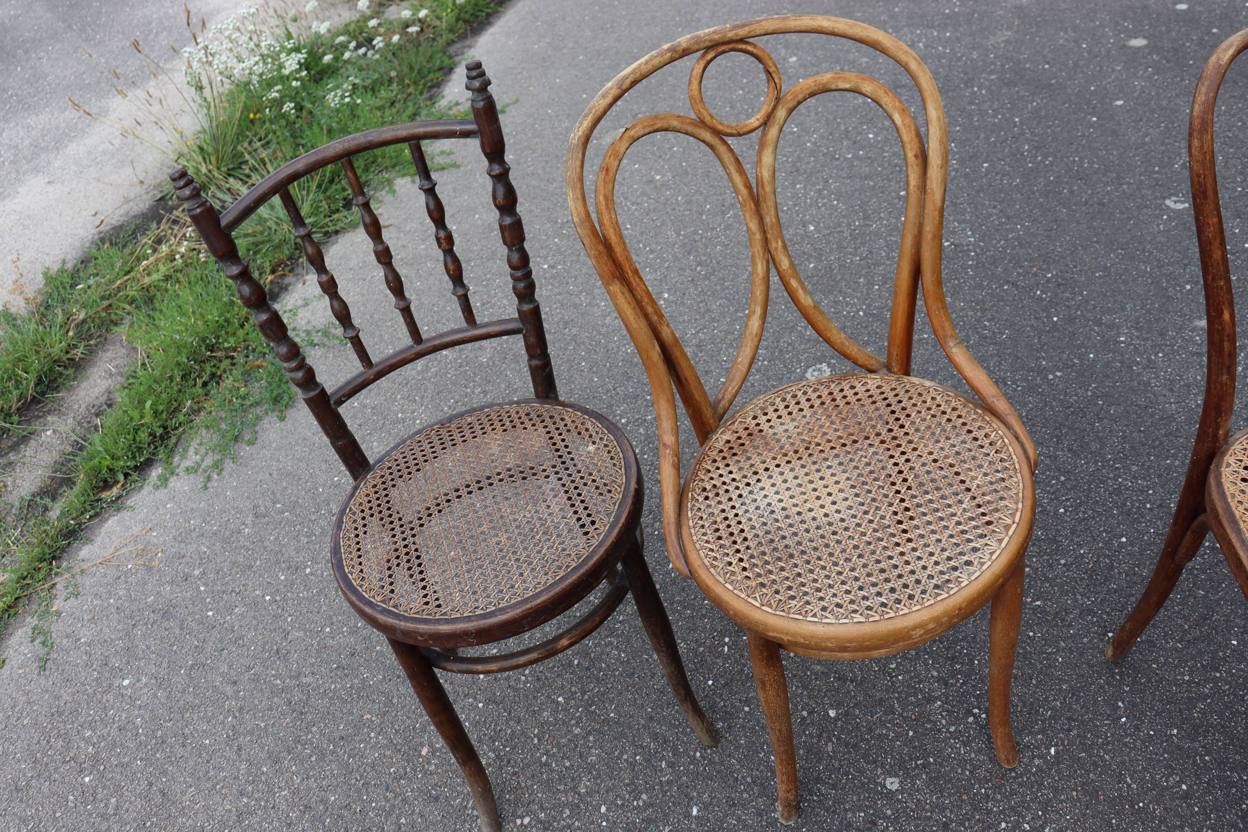 Series 8 mismatched bistro chairs
