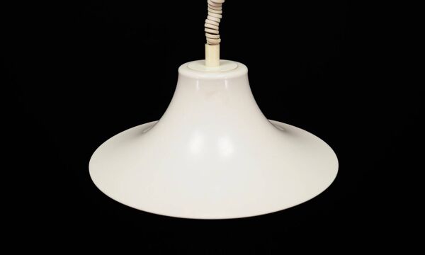 Lampe à suspension blanche, design danois, années 1970, fabricant : Fog & Morup