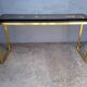Designer console in gilded brass and glass, 1970s